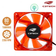 Cooler Fan para PC Storm 8x8cm com LED 2200RPM F7-L50RD C3 Tech Vermelho